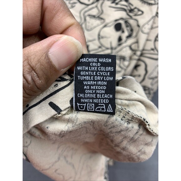 WXYZ Graphic Tee T-Shirt Men's Mushroom Emoji Skulls Crewneck Short Beige Medium - Picture 11 of 12